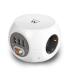 Ewent Regleta con 6 Tomas de Sobremesa - 3x Schuko 16A - 3x USB-A - Interruptor On/Off - Cable de 1.5m - Forma de Cubo - Color..