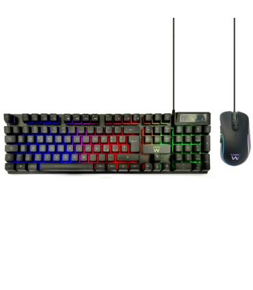 Ewent Pack Teclado + Raton Gaming - Iluminacion RGB - Disposicion Italiana QWERTY IT - 3600dpi - 12 Teclas Multimedia - Cable..