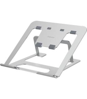 Fellowes Alumia Elevador para Portatil hasta 15" - 6 Ajustes de Altura - Fabricado en Aluminio - Base Antideslizante - Color Pla