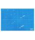 Dahle 10693 Plancha de Corte A1 60x90cm - 5 Capas con Nucleo Resistente al Corte - Lineas de Orientacion - Color Azul