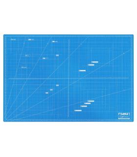 Dahle 10693 Plancha de Corte A1 60x90cm - 5 Capas con Nucleo Resistente al Corte - Lineas de Orientacion - Color Azul
