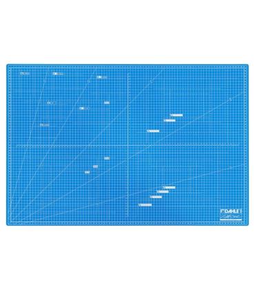 Dahle 10693 Plancha de Corte A1 60x90cm - 5 Capas con Nucleo Resistente al Corte - Lineas de Orientacion - Color Azul
