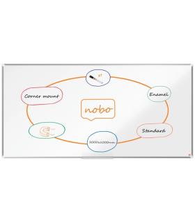 Nobo Premium Plus Pizarra Magnetica de Acero Vitrificado 2000x1000mm - Montaje en Esquina - Superficie de Borrado Superior - Col