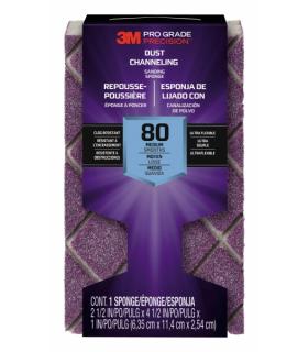 3M Pro Grade Precision Taco de Lija - Grano 80 Mediano - Canalizacion de Polvo - 6.35x11.4x2.54cm - Color Morado