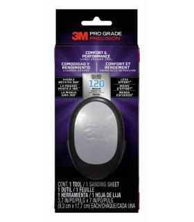 3M Pro Grade Precision Comfort & Performance Herramienta Manual de Lijado - Formato Grande - 9.3x17.7cm - Color Negro/Gris