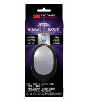 3M Pro Grade Precision Comfort & Performance Herramienta Manual de Lijado - Formato Grande - 9.3x17.7cm - Color Negro/Gris