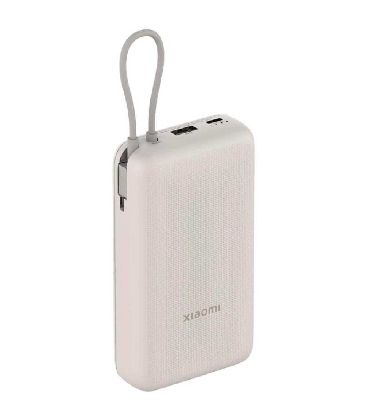 Xiaomi Tan GL Powerbank 20000 mAh - 33W - Cable Integrado - Carga Rapida - Multiples Capas de Seguridad - Color Beige