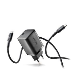 NGS Bud45W-C Cargador GaN Universal de Pared 45W Ultrarapido - USB-C PD & PPS - Cable USB-C 1.5m - Color Negro