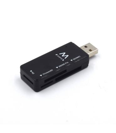 Ewent Lector de Tarjetas Externo USB 2.0 - Velocidad de Transferencia hasta 480Mbps - Color Negro