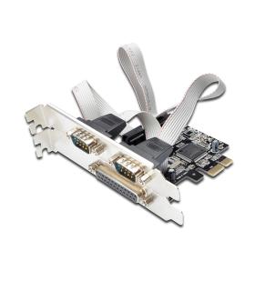 Ewent Tarjeta de Interfaz PCI-Express - Combo Conexion en Serie y en Paralelo - 2xD-sub 9 Macho - 1x D-sub 25 Hembra - Color Alu