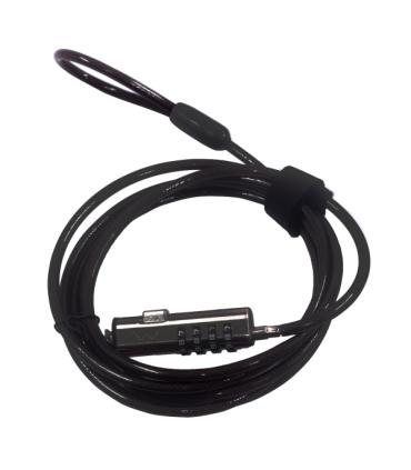 Ewent Cable de Seguridad para Portatiles con Ranura Nano - Candado de Combinacion Numerica - Cable de Acero - Cobertura de Vinil