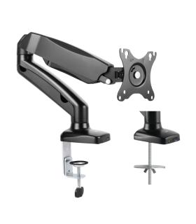 Ewent Soporte de Mesa con Brazo Articulado para Monitor hasta 34" - Resorte de Gas - Giratorio e Inclinable - Gestion de Cables.