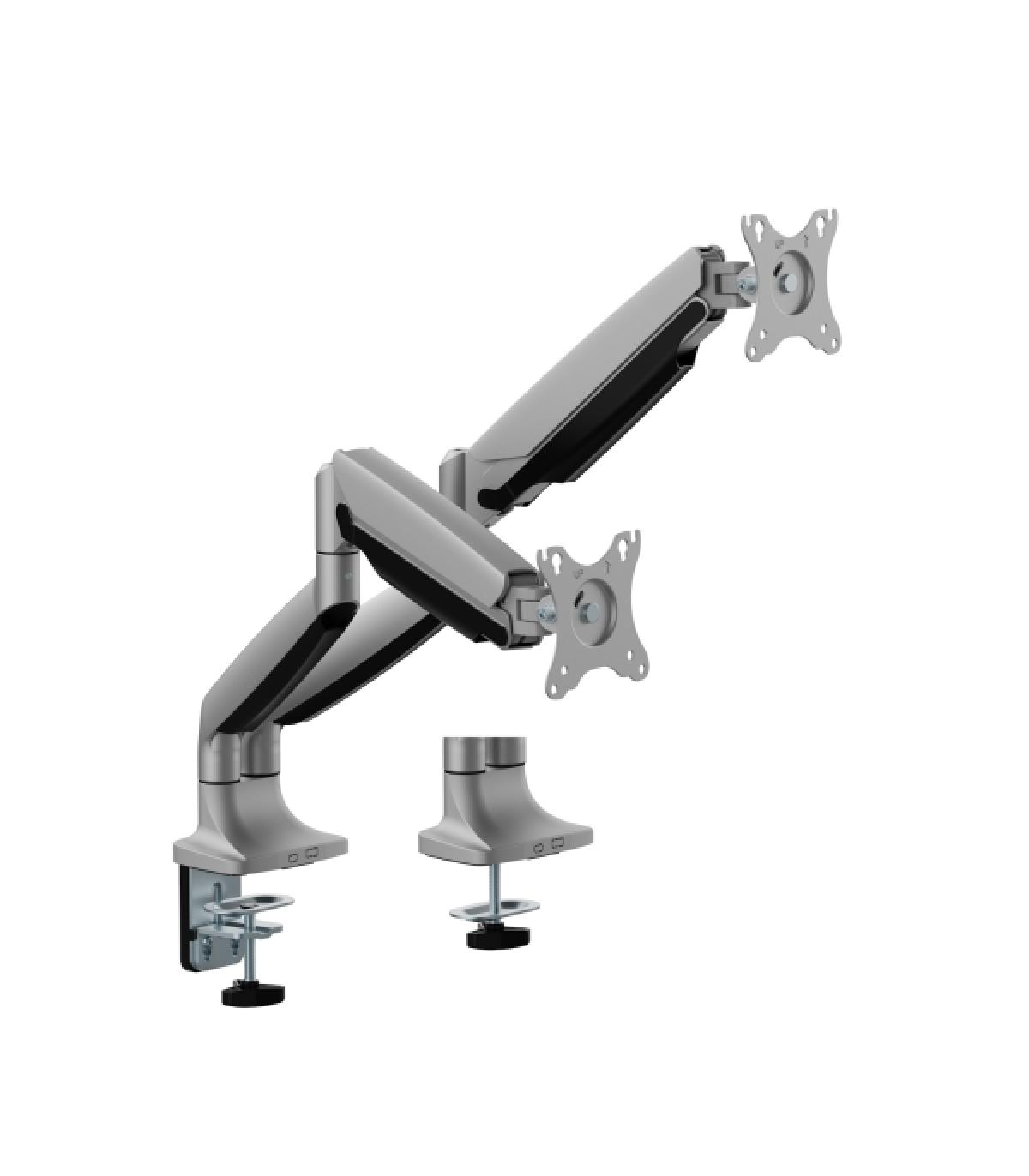 Ewent Soporte de Mesa con Doble Brazo Articulado para Monitores hasta 35" - Giratorio e Inclinable - Gestion de Cables - Peso Ma