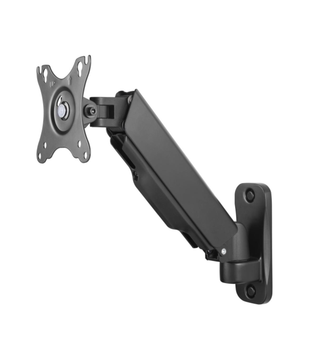 Ewent Soporte de Pared con Brazo Articulado para Monitor hasta 34" - Resorte de Gas - Giratorio e Inclinable - Gestion de Cables