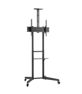 Ewent Soporte de Suelo para TV hasta 70" - Bandeja Auxiliar - Altura Ajustable - Gestion de Cables - VESA Maximo 600x400 - Peso.