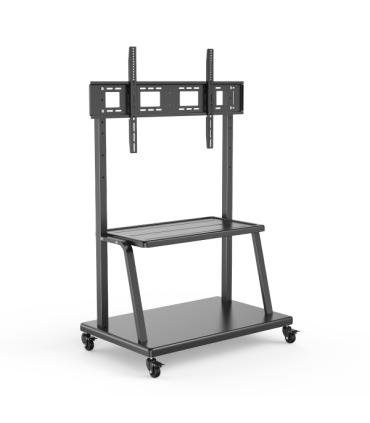 Ewent Soporte de Suelo para TV hasta 120" - Bandeja Auxiliar - Altura Ajustable - VESA Maximo 1000x600 - Peso Maximo 120kg - Rue