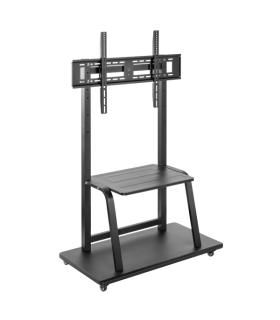 Ewent Soporte de Suelo para TV hasta 100" - Bandeja Auxiliar - Altura Ajustable - VESA Maximo 800x600 - Peso Maximo 150kg - Rued