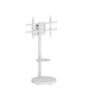 Ewent Soporte de Suelo para TV hasta 86" - Bandeja Auxiliar - Altura Ajustable - Gestion de Cables - VESA Maximo 600x400 - Peso.