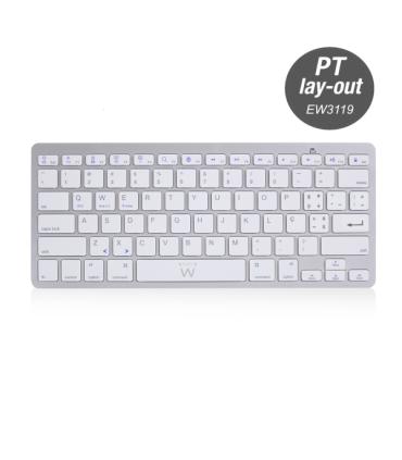 Ewent Teclado de Viaje - Modo Ahorro de Energia - Bluetooth 3.0 - Disposicion Portuguesa QWERTY PT - Alcance hasta 10m - Color..