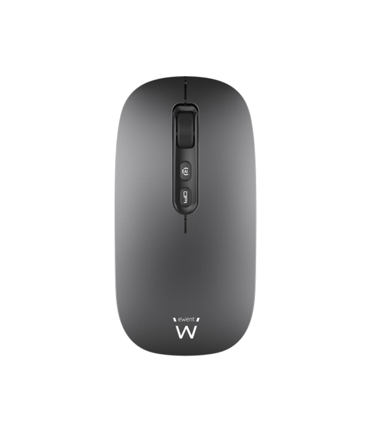 Ewent Raton Inalambrico - Conectividad Multidispositivo - Activacion Asistente IA - Recargable - 6 Botones - Bateria de 500mAh..
