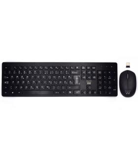 Ewent Pack Teclado + Raton Inalambricos - Receptor USB-A 2.4Hz - 1000dpi - Disposicion Eslovena QWERTZ SI - Incluye Pilas AA/AAA