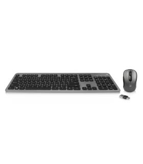 Ewent Pack Teclado + Raton Inalambrico para Oficina - Receptor USB-A 2.4Hz - 1600dpi - Disposicion Portuguesa QWERTY PT - Incluy