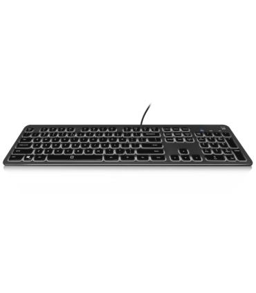 Ewent Teclado con Cable USB - Perfil Bajo - Disposicion QWERTY ES - Cable de 1.5m - Retroiluminacion - Silencioso - Cable de 1.5