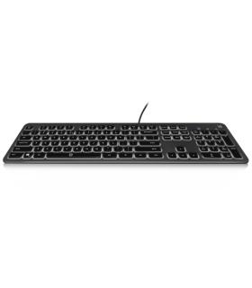 Ewent Teclado con Cable USB - Disposicion Portuguesa QWERTY PT - Retroiluminacion - Teclas de Bajo Perfil y Silenciosas - Cable.