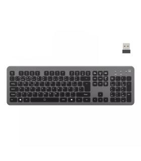 Ewent Teclado Inalambrico - Bateria de Litio Recargable de 300mAh - Disposicion Portuguesa QWERTY PT - Retroiluminacion - Teclas