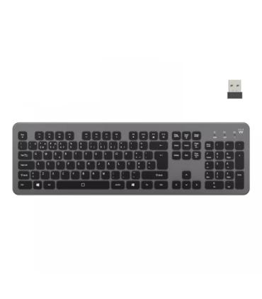 Ewent Teclado Inalambrico - Bateria de Litio Recargable de 300mAh - Disposicion Portuguesa QWERTY PT - Retroiluminacion - Teclas