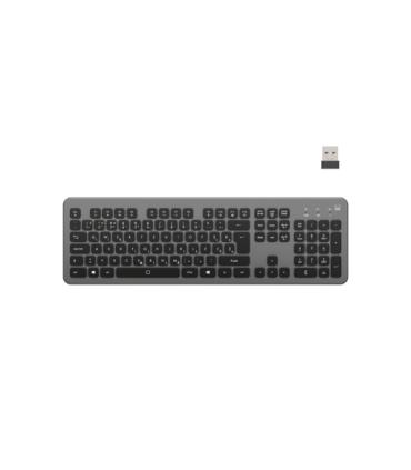 Ewent Teclado Inalambrico - Bateria de Litio Recargable de 300mAh - Disposicion Eslovena QWERTZ SI - Retroiluminacion - Teclas..