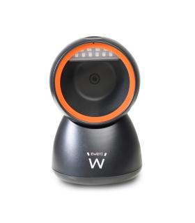 Ewent Lector de Codigos de Barras de Sobremesa - 1D 2D QR - Manos Libres - Resistente a Caidas - Plug and Play - Color Negro/Nar