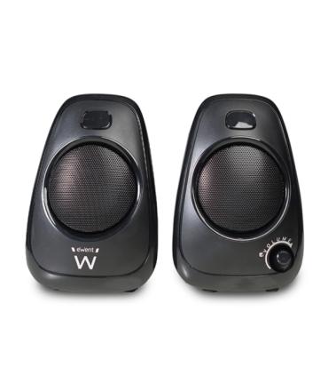 Ewent Altavoces Estereos de Sobremesa de 10W - Alimentacion USB - Jack de 3.5mm - Control de Volumen - Color Negro