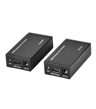 Ewent Pack Extensor HDMI por Cable UTP - hasta 60 Metros - Resolucion 1080P con Cable Cat6 - Color Negro