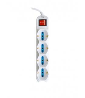 Ewent Regleta con 12 Tomas - 8 Tomas L + 4 Tomas L/F (Schuko) - Interruptor On/Off - Proteccion contra Sobretensiones - Protecci