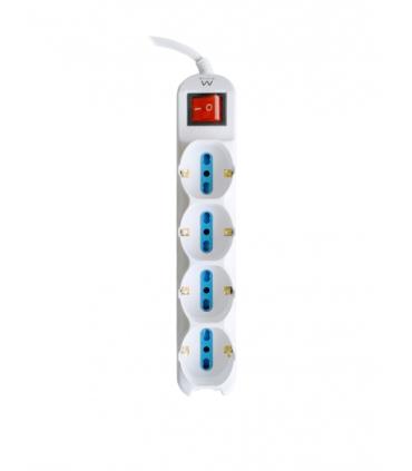 Ewent Regleta con 12 Tomas - 8 Tomas L + 4 Tomas L/F (Schuko) - Interruptor On/Off - Proteccion contra Sobretensiones - Protecci