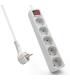 Ewent Regleta de 5 Tomas Schuko 16A - Proteccion Infantil - Interruptor On/Off - Cable de 1.5m - Enchufe Schuko Plano en Angulo.