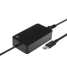 Ewent Cargador Universal para Portatil de 45W con USB-C - Power Delivery - Longitud de Cable Total de 2.75m - Color Negro