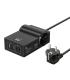 Ewent Cargador USB con 2 Tomas de Corriente Tipo Schuko 16A - 65W GaN - 2x USB-A - 2x USB-C - Cable de 1.5m - Proteccion Infanti