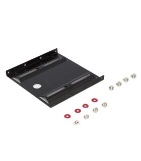 Ewent Adaptador de Montaje para Disco Duro HDD/SSD de 2.5" en Ranura de 3.5" - Aluminio Solido - Incluye Tornillos - Color Negro
