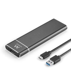 Ewent Carcasa Externa para SSD M.2 - USB-C 3.2 Gen1 - Aluminio - Disipacion de Calor - Indicador LED - Color Negro