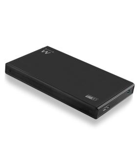 Ewent Carcasa Externa para HDD/SSD de 2.5" SATA - USB 3.2 Gen1 - Aluminio - Cable de 60cm - Indicador LED - Color Negro