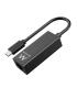 Ewent Conversor Adaptador de Red RJ45 a USB-C - Gigabit 10/100/1000Mbps - Cable de 15cm - Color Negro