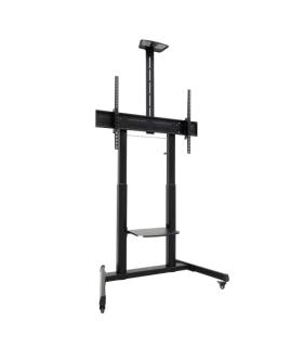 Tooq Aquiles Soporte de Suelo para Pantallas Interactivas/TV de 60 a 100" - Bandeja Multiusos - Peso Max. 120kg - Altura e Incli