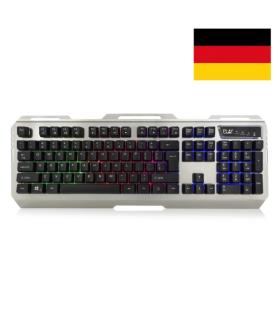 Ewent Teclado Gaming - Iluminacion RGB - Disposicion Alemana QWERTZ DE - Carcasa de Metal - 12 Teclas Multimedia - Cable de 1.5m