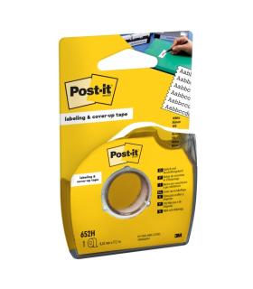 Post-It Rollo de Cinta Adhesiva para Escribir - 8.42mm x 17.7m - con Dispensador - Color Blanco