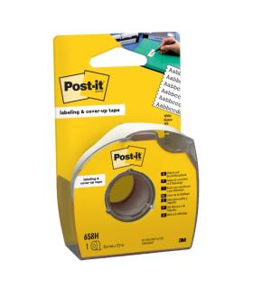 Post-It Rollo de Cinta Adhesiva para Escribir - 25.4mm x 17.7m - con Dispensador - Color Blanco