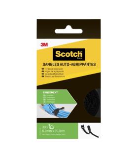 Scotch Pack de 30 Tiras Organizadoras de Cable - 6.3mm x 20.3cm - Color Negro