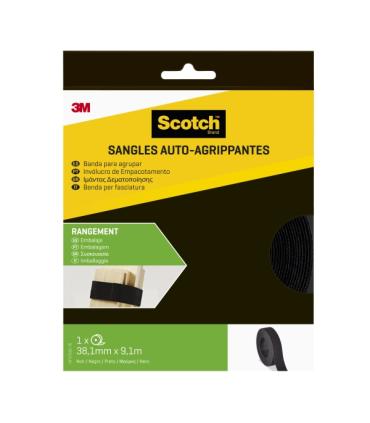 Scotch Tiras Organizadoras de Cable - 38mm x 9m - Reutilizable - Color Negro