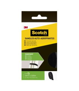Scotch Tiras Organizadoras de Cable - 19mm x 3.6m - Color Negro